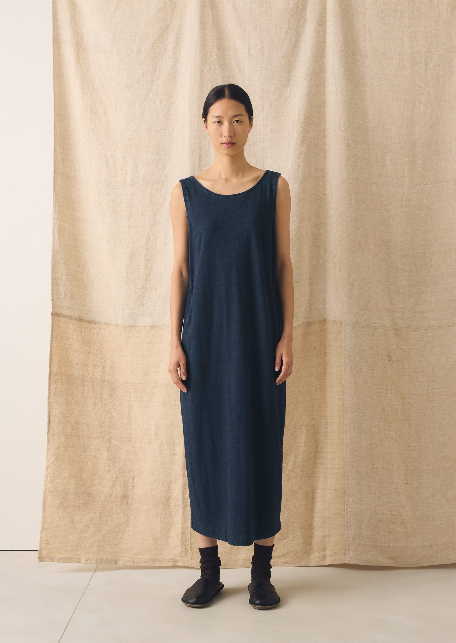 Lydia Jersey Shift Dress | Washed Indigo - Image 3