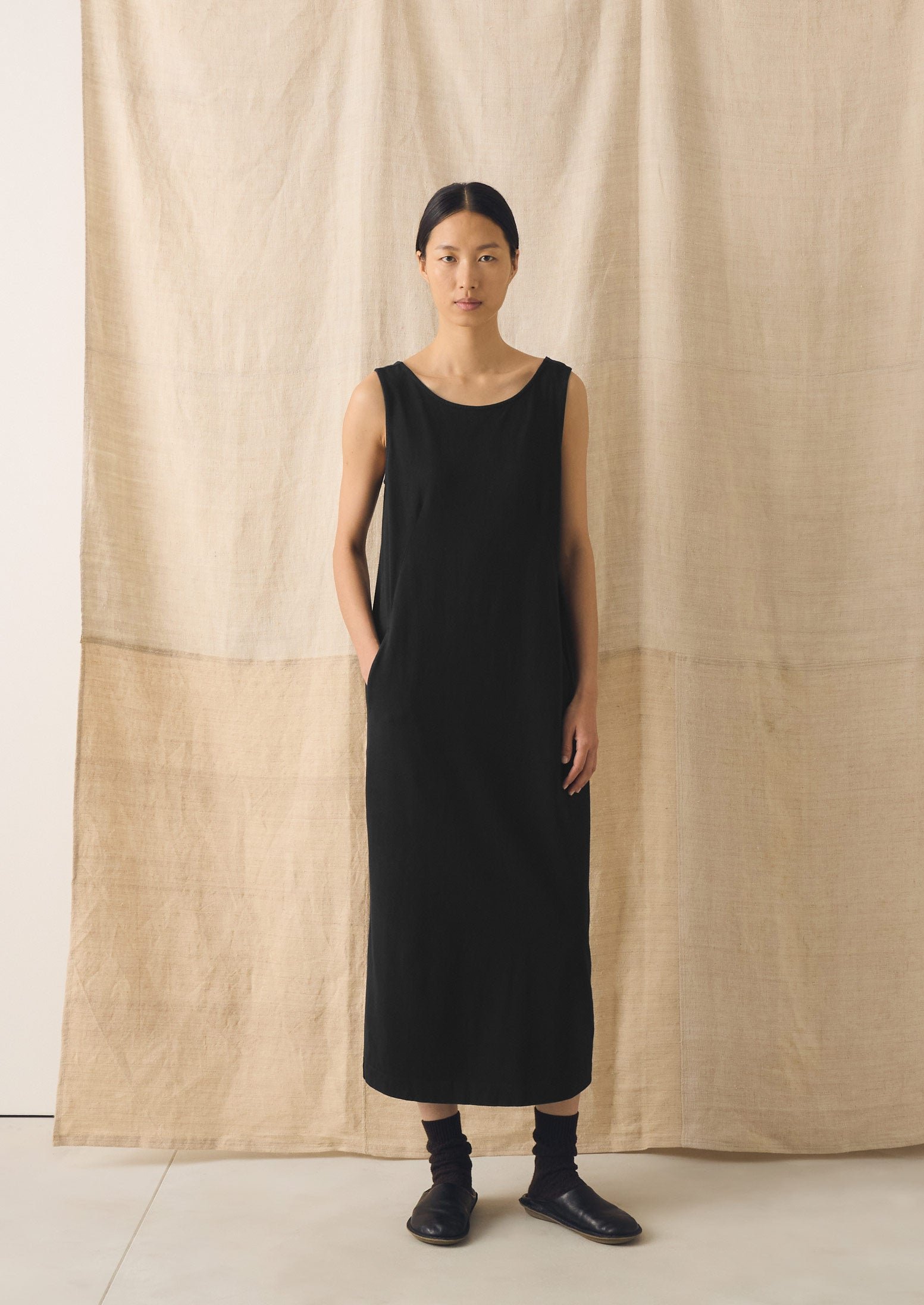 Lydia Jersey Shift Dress | Washed Black - Image 2