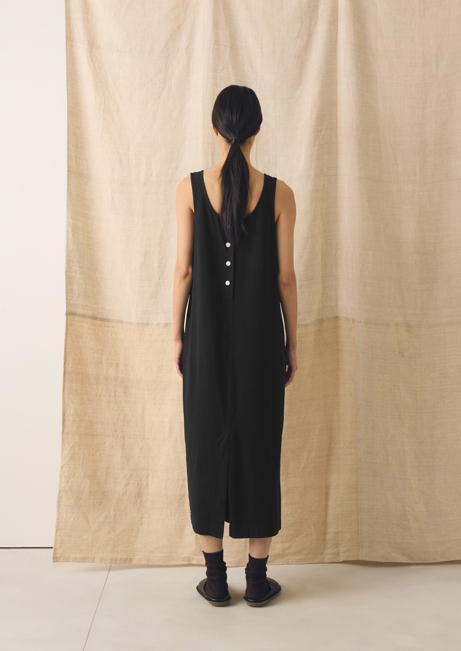 Lydia Jersey Shift Dress | Washed Black - Image 4