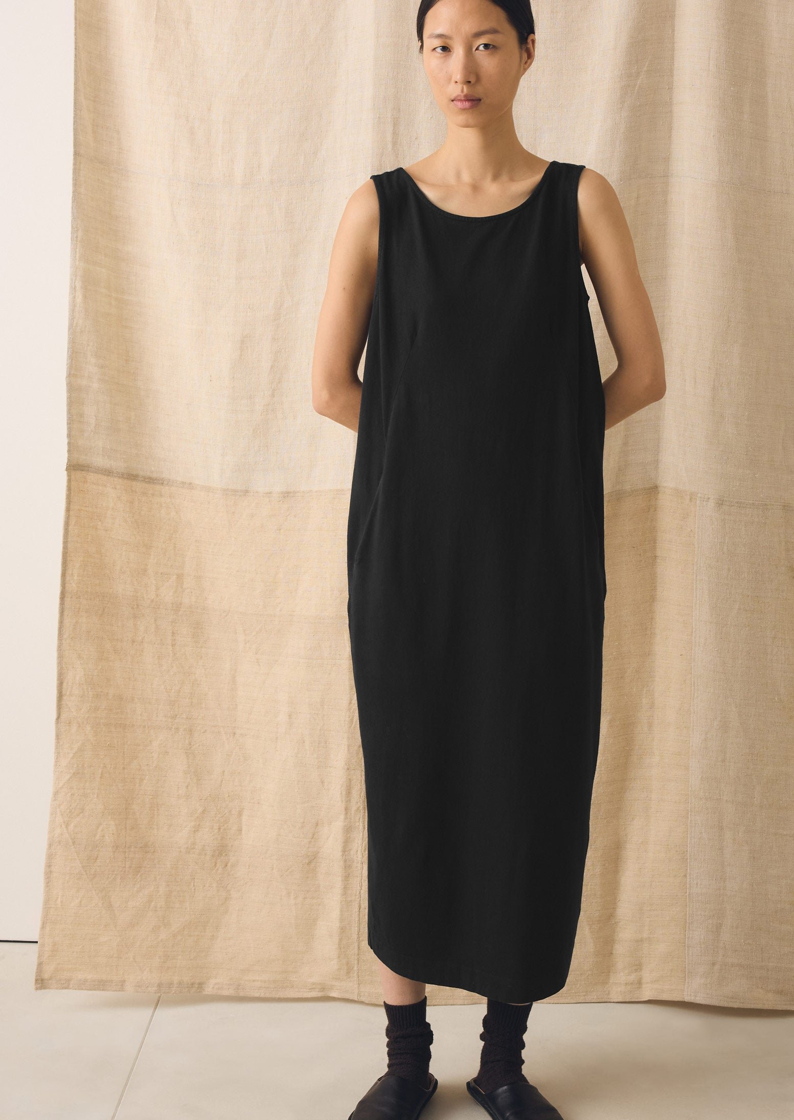 Lydia Jersey Shift Dress | Washed Black - Image 5