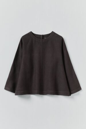 Garment Dyed Linen Top | Black Pepper