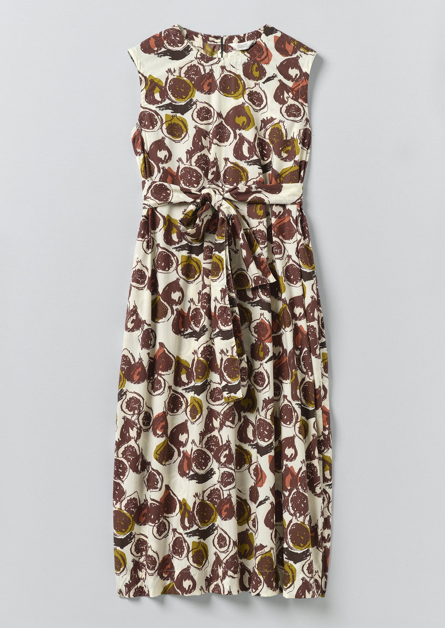 Fig Print Cotton Poplin Dress | Chalk