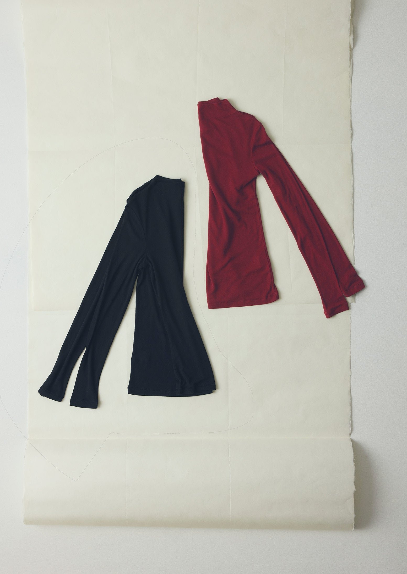 Aster High Neck Wool Lyocell Tee | Claret - Image 4