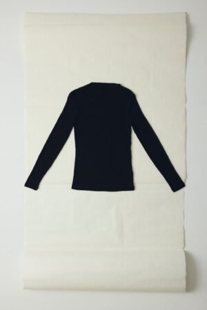 Aster High Neck Wool Lyocell Tee | Black