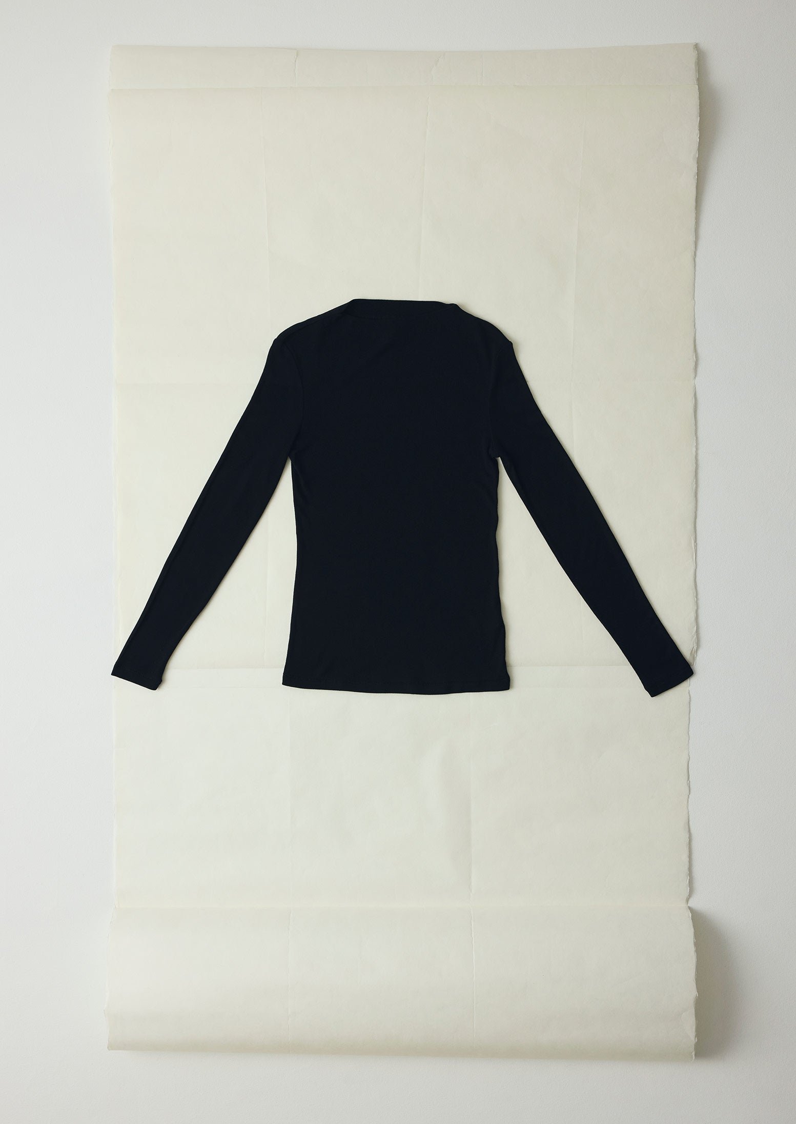 Aster High Neck Wool Lyocell Tee | Black
