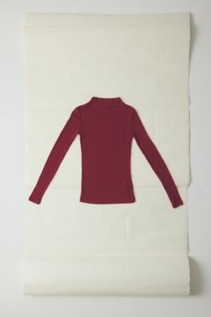 Aster High Neck Wool Lyocell Tee | Claret