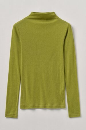 Aster High Neck Wool Lyocell Tee | Pea