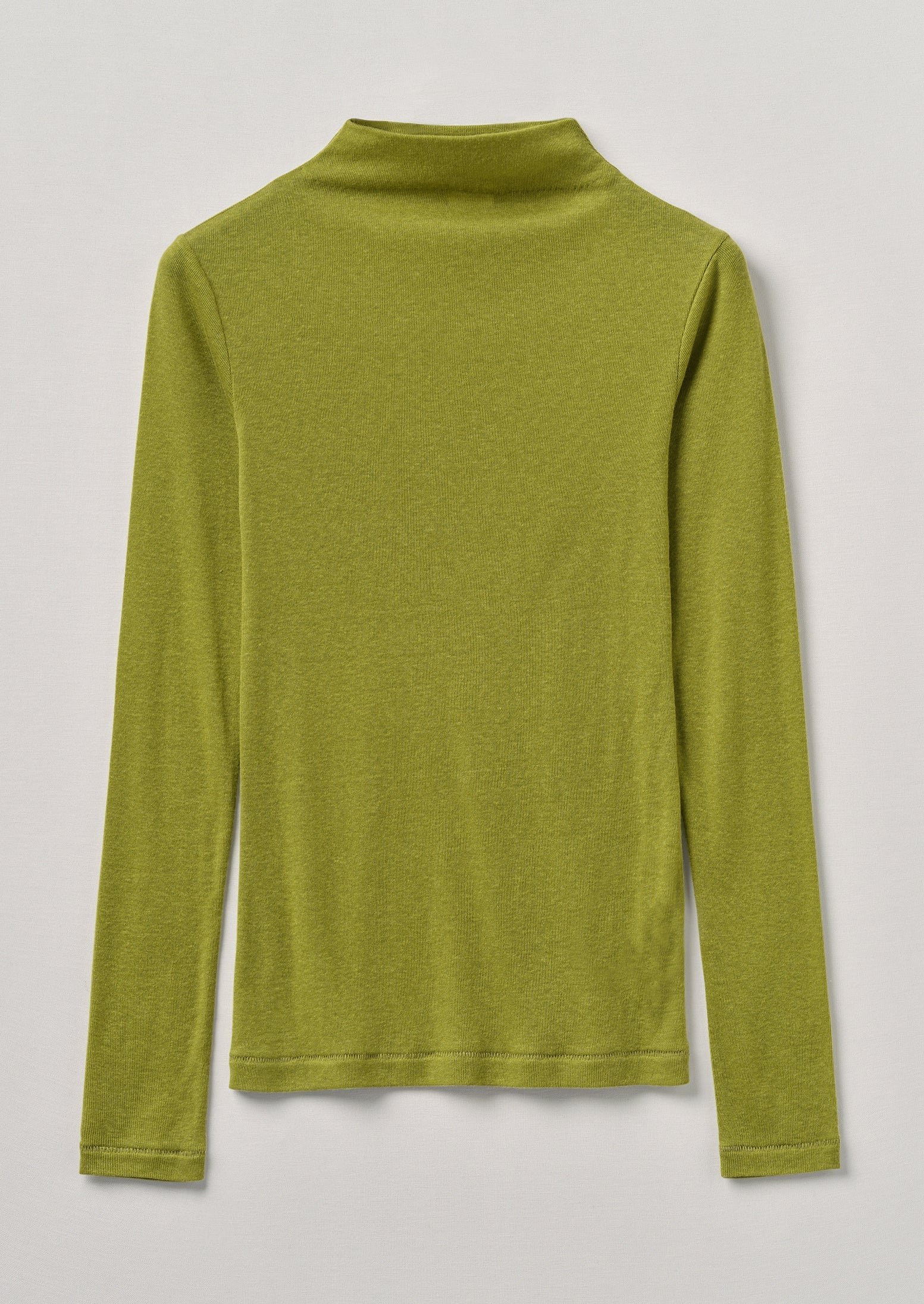 Aster High Neck Wool Lyocell Tee | Pea
