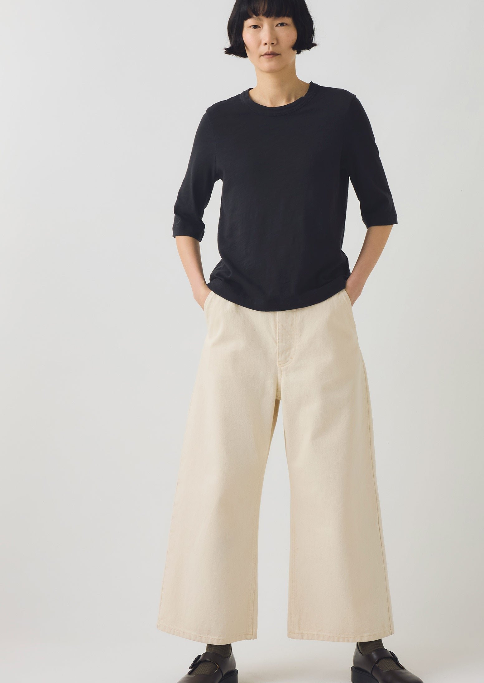 Cleo Garment Dyed Cotton Tee | Carbon Black - Image 2