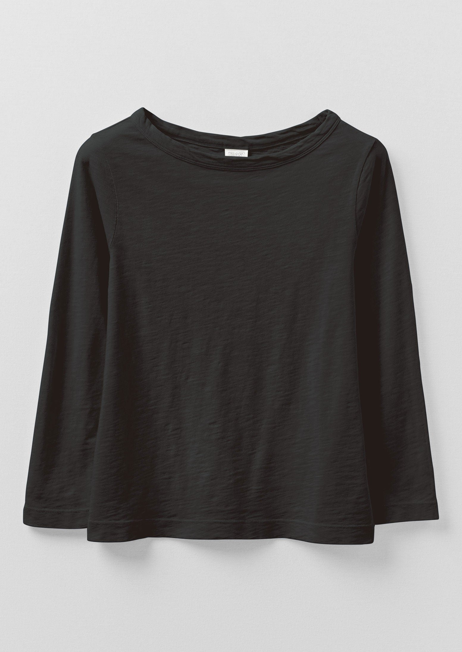 Lia Cotton Boat Neck Tee | Carbon Black - Image 6