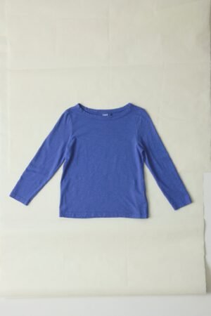 Lia Cotton Boat Neck Tee | Cobalt