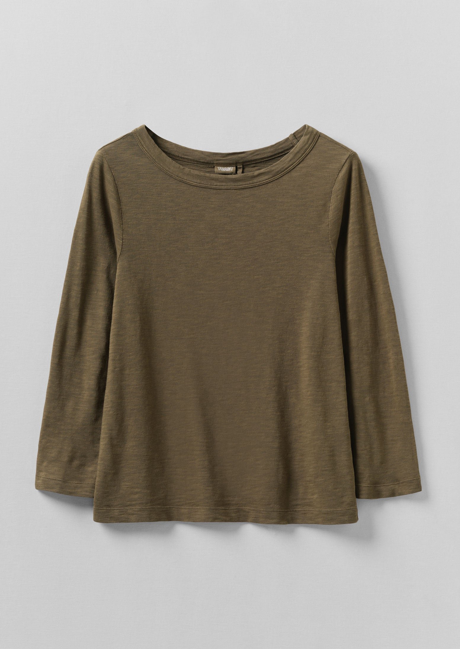Lia Cotton Boat Neck Tee | Olive - Image 5