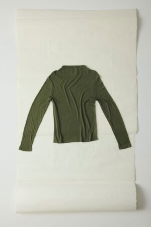 Aster High Neck Wool Lyocell Tee | Artichoke