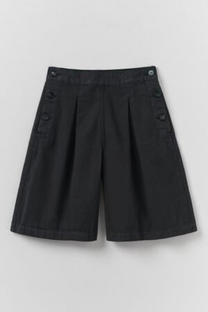 Pleat Front Cotton Twill Shorts | Slate